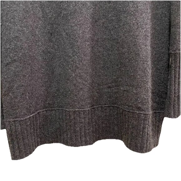 VINCE Dark Gray Cashmere Mock Turtleneck Mini Sweater Dress Sz S - Picture 6 of 8
